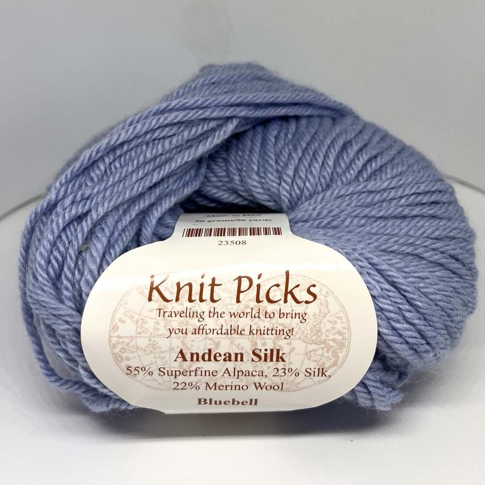 Knit Picks Andean Silk Yarn, 23508 Bluebell, Discontinued Yarn